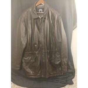 Weatherproof Mens Brown Leather Jacket, XL